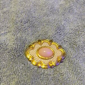 Avon Vintage Faux Coral Pearl Brooch